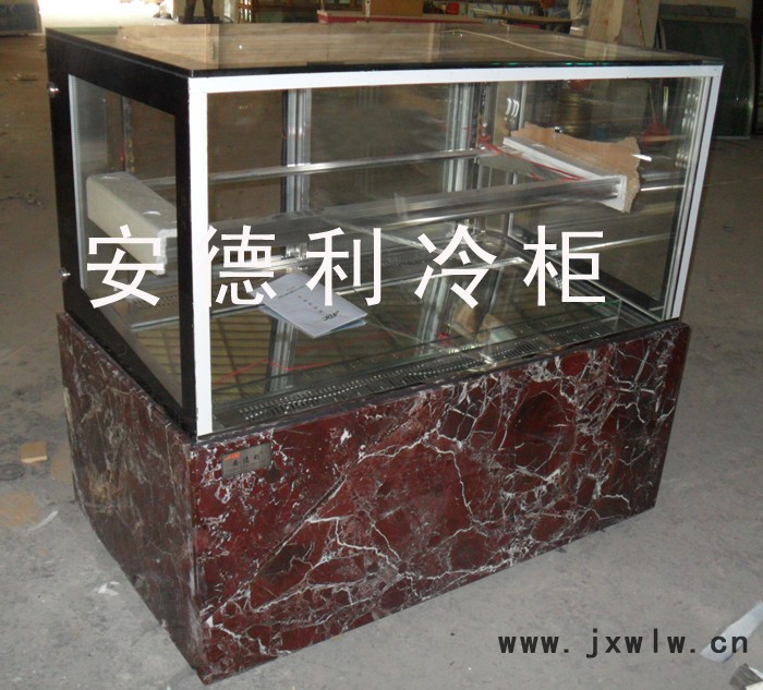 供應(yīng)安德利訂做大理石包邊蛋糕直角柜 不銹鋼支架 鋼化玻璃 進(jìn)口壓縮機等
