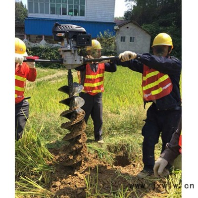 十堰市手拉風(fēng)冷款二沖程汽油機地鉆打眼機 打樁機打孔機
