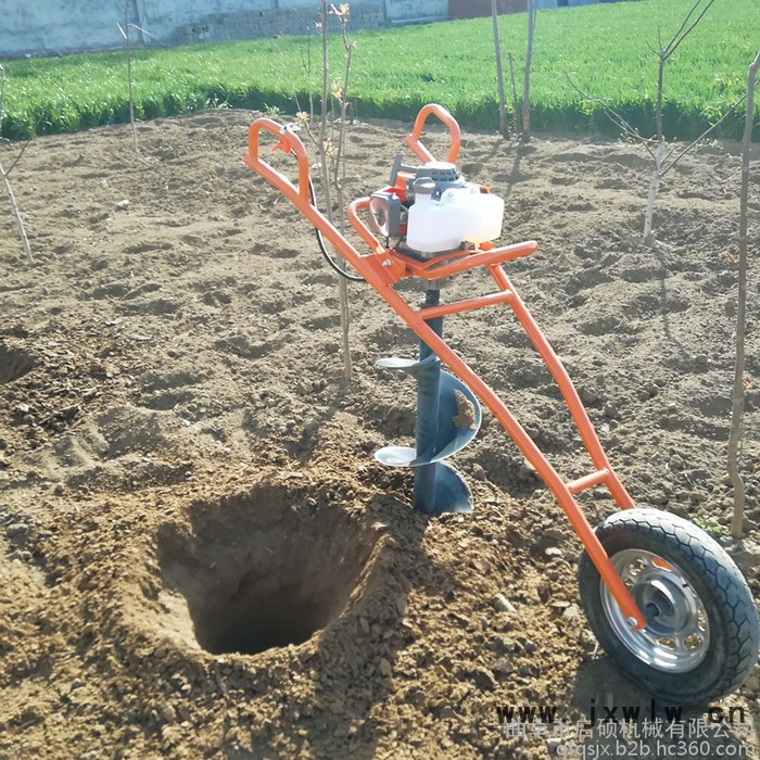啟碩汽油輕便型打孔機(jī) 葡萄支架挖窩機(jī)廠家 手推框架式栽桿鉆坑機(jī)