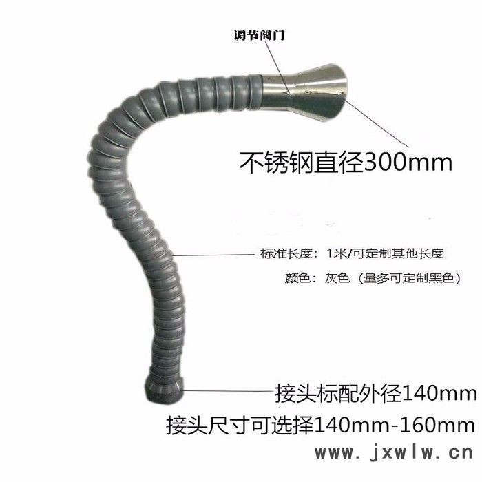 工業(yè)除塵焊錫竹節(jié)排煙管免支撐排風臂萬向吸煙管抽氣罩口徑140MM