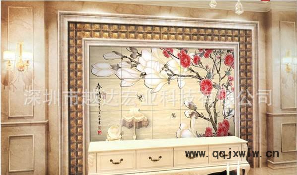 佛山高速瓷磚背景墻印花機(jī),怎么打印3D浮雕圖案,玻璃萬能噴繪機(jī)器