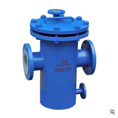 [聯(lián)科閥門]襯氟籃式過濾器（SBL-F46）法蘭機(jī)械多介質(zhì)碳鋼過濾器