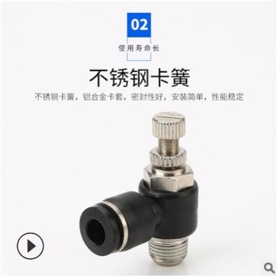 廠家直供塑料氣動(dòng)氣管快速接頭 節(jié)流閥調(diào)速閥sl4-M5氣缸