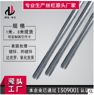 廠家直銷熱鍍鋅雙頭光伏m12鋼結(jié)構(gòu)斜拉條直拉桿通絲 鍍鋅絲杠