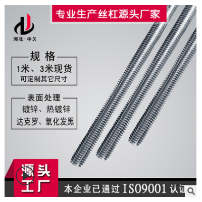 廠家直銷熱鍍鋅雙頭光伏m12鋼結(jié)構(gòu)斜拉條直拉桿通絲 鍍鋅絲杠
